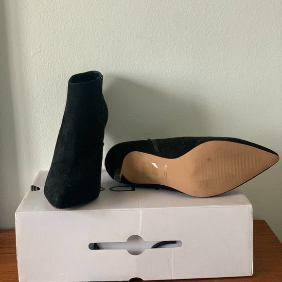 Aldo Black Suede Ankle Booties - Size 10 NEW - Picture 3 of 3